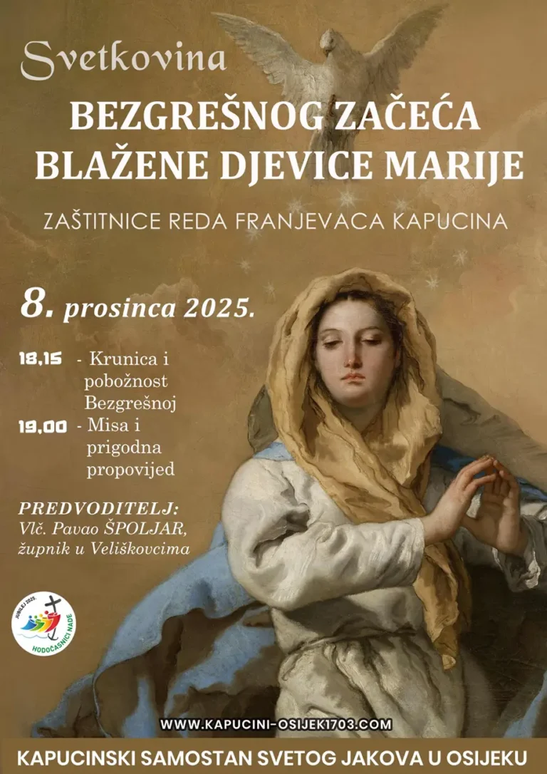 Najava proslave Bezgrešnog začeća Blažene Djevice Marije